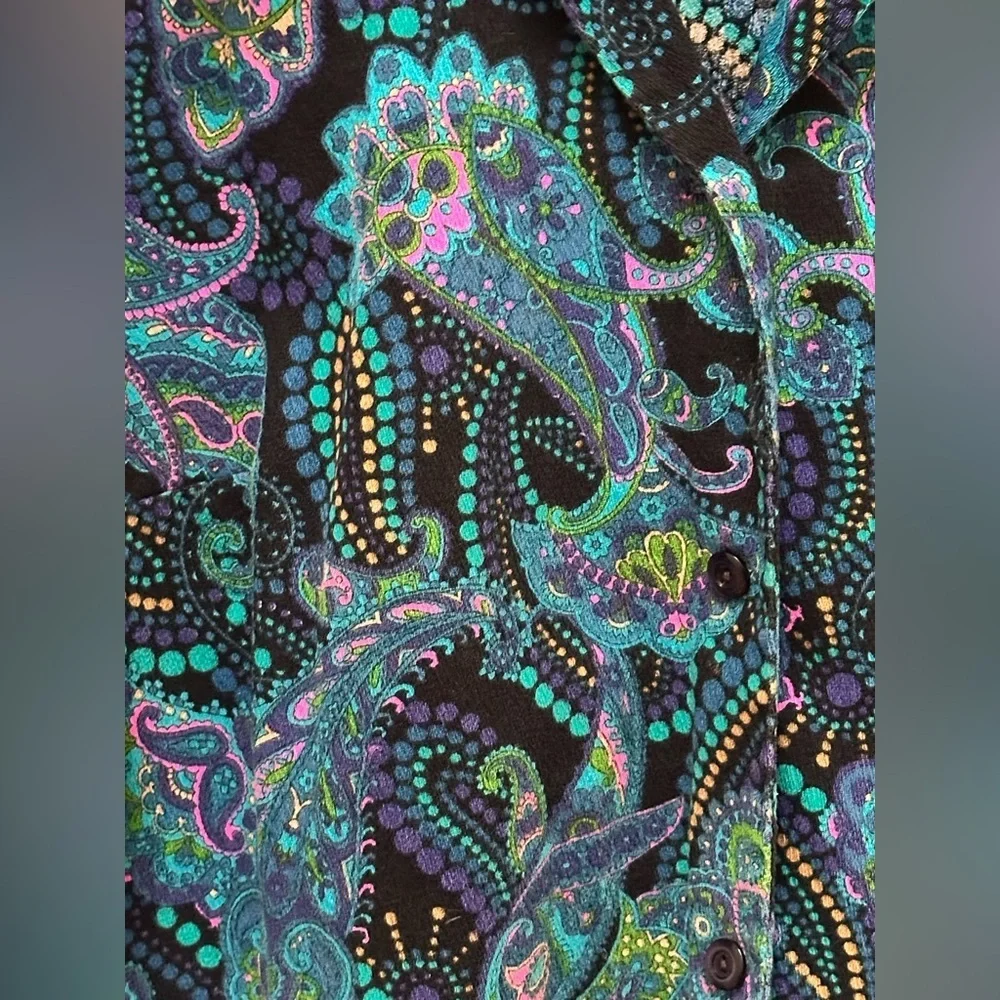 Vintage Paisley Goodness Button Down Shirt With Pockets Ptp 24–25” - Picture 4 of 12